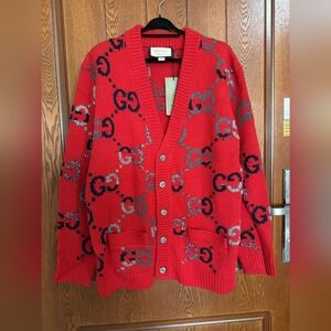Gucci Knit V-Neck Wool Cardigan